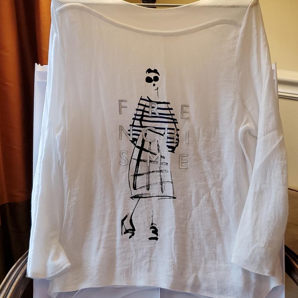Zara "French is Me" cotton blouse